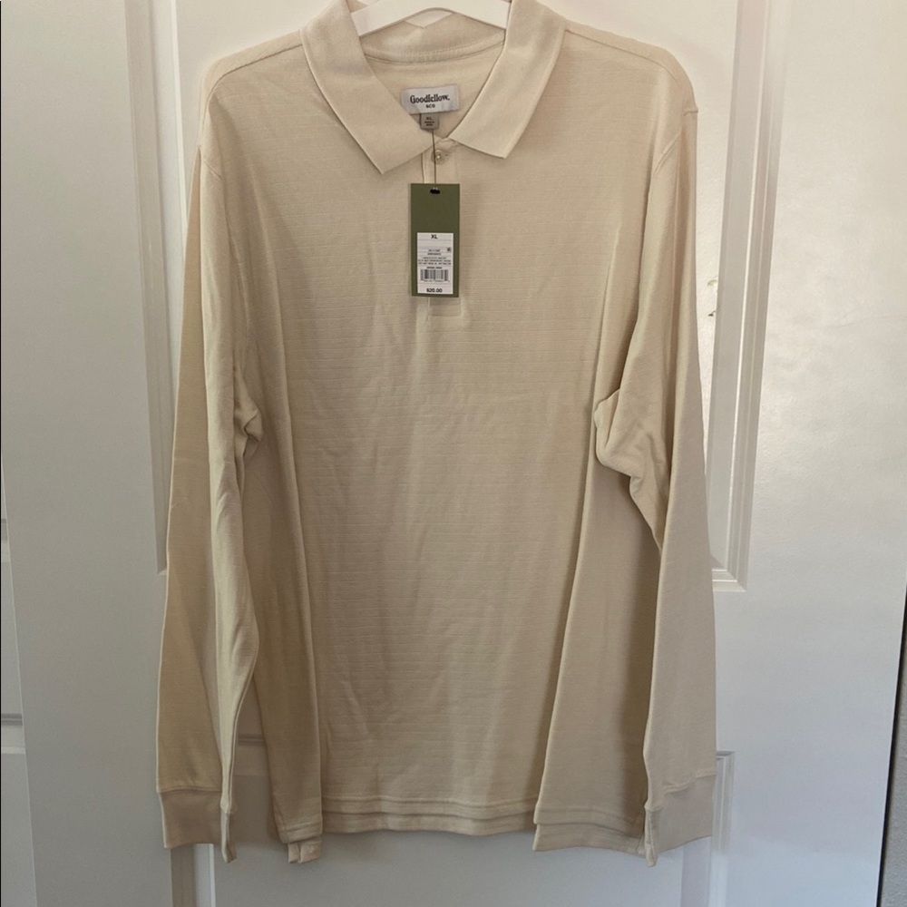 Goodfellow & Co Cream Knit Polo Shirt